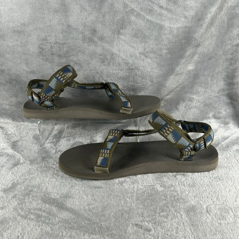Teva Original Universal Men 12 Dark Olive Geometric Strap Sandals 1004006
